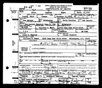 Abbie Inghram Ewart, death certificate, 1971