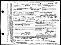 Alexander Cowan, death certificate, 1930