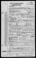 Alexander Hannah, death certificate, 1965