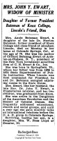 Annie Bateman Ewart, obituary, 1938