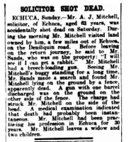 Arthur John Mitchell death, 1923