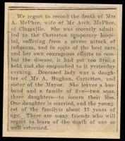 Beatrice Hughan obituary, 1918