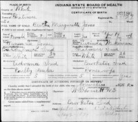 Bertha M. Jones, birth certificate, 1921