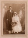Charles (son of Peter and Anna) Schons and bride, Anna Weyker. 1913