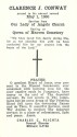 Clarence Conway Sr.prayer card 1960