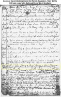 David Gordon Christening Kirkmabreck OPR 1827