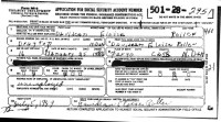 Davidean Eloise Roller, social security application, 1949
