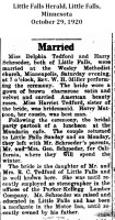Delphia Grace Tedford wedding, 1920
