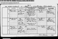 Donald Frater birth 1873