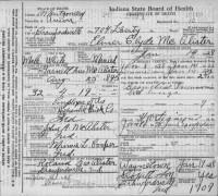 Elmer Clyde McAlister death cert 1928