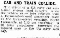 Elmer M. Schwartz (USN) death in Australia - railway accident, 1944