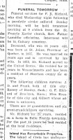 Francois Xavier Richard obituary, 1922