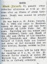 Frank Richard Obituary - Little Falls, Minnesota, 1925