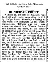 Georgiana St. Martin Gordon car accident, 1917