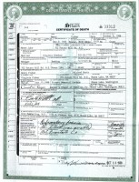 Gordon Fisher - Death Certificate