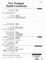 Gordon Hughan death certificate