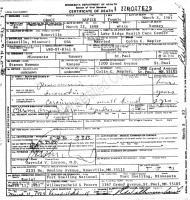 Grave Newman Napier, death certificate, 1983