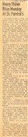 Henry Fisher obituary, 1968