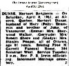 Herbert B. Dunse obituary, 1961