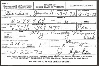 James Harker Gordon burial 1972