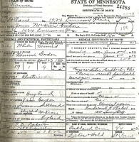 James McKean Gordon. death certificate, 1923