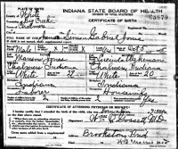James Simon Jones, birth certificate, 1915