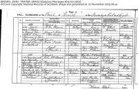 John Brown and Grace Frater marriage 1880