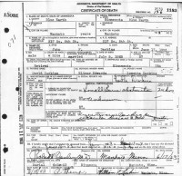 John F. Dakins, death certificate, 1953