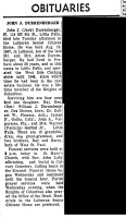 John G. Durrenberger obituary, 1974