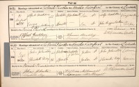 John Johnston and Elizabeth Nay marriage record - 1884