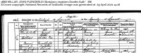 John P. Millar Death Registration - 1888