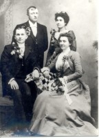 Wedding photo of Joseph P. Durenberger and Esther Groskopp - 1901 - Mankato, Minnesota (back row-Bert Groskopp and Mary Durenberger)