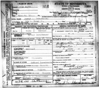 Joseph P. Durenberger, death certificate, 1923