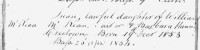 Juan McKean, birth and christening entry, Krimabreck parish OPR, 1854