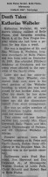 Katherine Weibeler obituary, 1967