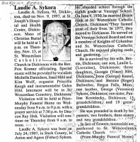 Laudie A. Sykora obituary - 1997