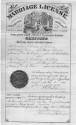 Lewellyn A. Emery and Maggie Ewart, marriage license, 1884