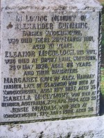 Jessie McAdam Cumming (ca1870-1906), daughter of Alexander Cumming, Sorbie Churchyard, Wigtownshire, Scotland