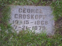 George William Groskopp (1868-1879). Buried in St. Marks Cemetery, Shokopee, Minnesota