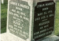 James H. Warren and wife with Lyman Warren and wife, Garland Cemetery, Clarkson, NY
