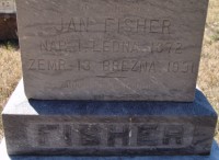 Johann (John) Fisher (1872-1931) Buried in Sts Peter and Paul Cemetery, New Hradec, ND