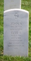 John N. Durenberger (1959-2008) and sister Elsie A. Durenberger (1852-1955). Buried in Golden Gate National Cemetery, San Bruno, California