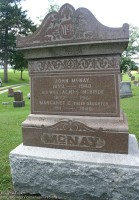 John McNay, his wife Agnes McBride, and daughter Margaret Cowan McNay. Buried in Maitlandbank Cemetery, Ontario, Canada