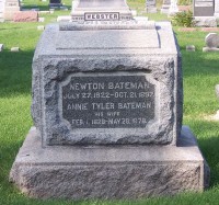 Newton Bateman MD (1822-1897), Hope Cemetery, Galesburg, Illinois