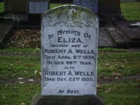 Robert A. and Eliza Wells,
Pleasant Point, South Canterbury, New Zealand.