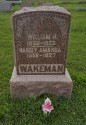 William H. Wakeman (1856-1922) and wife Nancy A. Meyers (1858-1927), Brookston Cemetery, Indiana