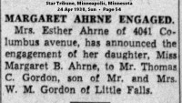 Margaret Ahrne engagement 1938