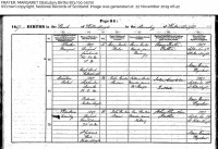 Margaret Frater birth 1857