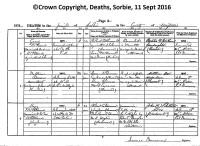 Mary Calderwood, death registration, Sorbie parish, 1879