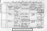 Mary Edgar, birth registration, 1867